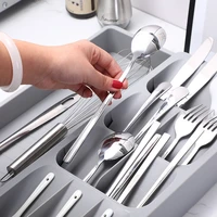 cutlery storage tray knife block holder tableware organizer spoon fork separation box kitchen drawer plastic container cabinet