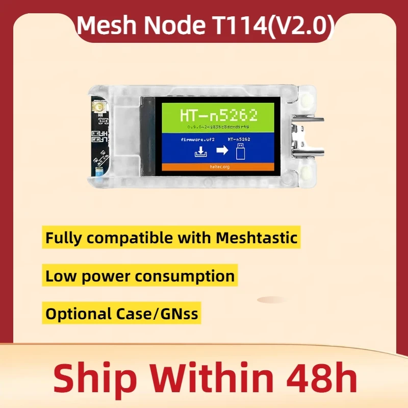 Фото Местластичный трекер Heltec T114 V2 Nordic nRF52840 SX1262 LoRaWAN Arduino Плата разработки позиционирования TFT-дисплей малой мощности BLE №1