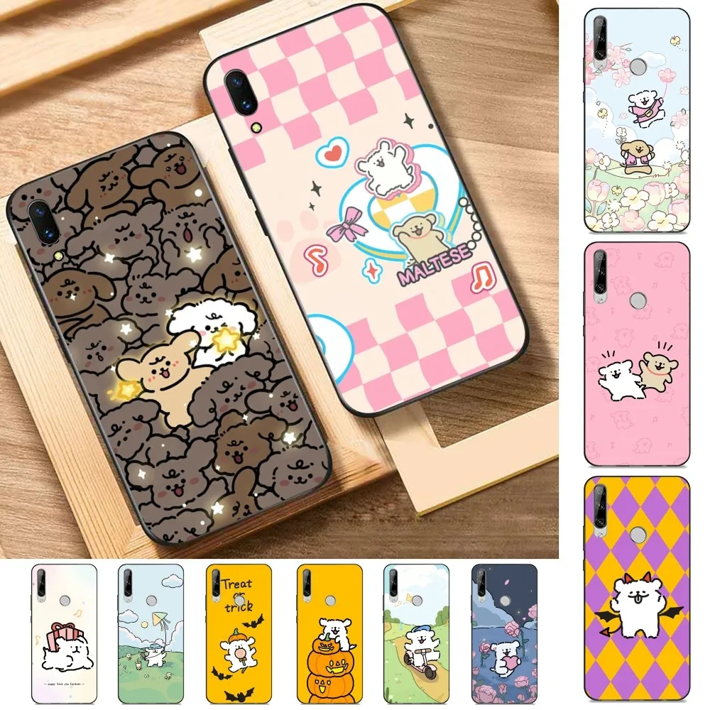 

Cute Line Dog Painting Phone Case For Huawei Y9 6 7 5 Prime Enjoy 7s 7 8 plus 7a 9e 9plus 8E Lite Psmart Shell