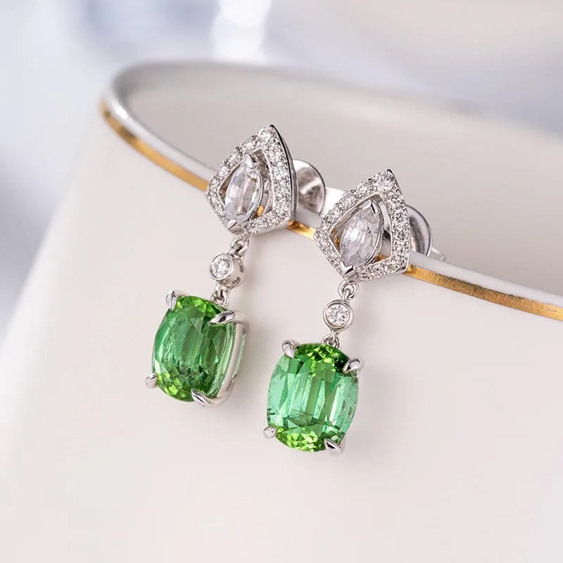 

Green Earrings For Women Designer Luxury Earrings Aesthetic Vintage Ear Studs Crystal Korean Style Simple Versatile