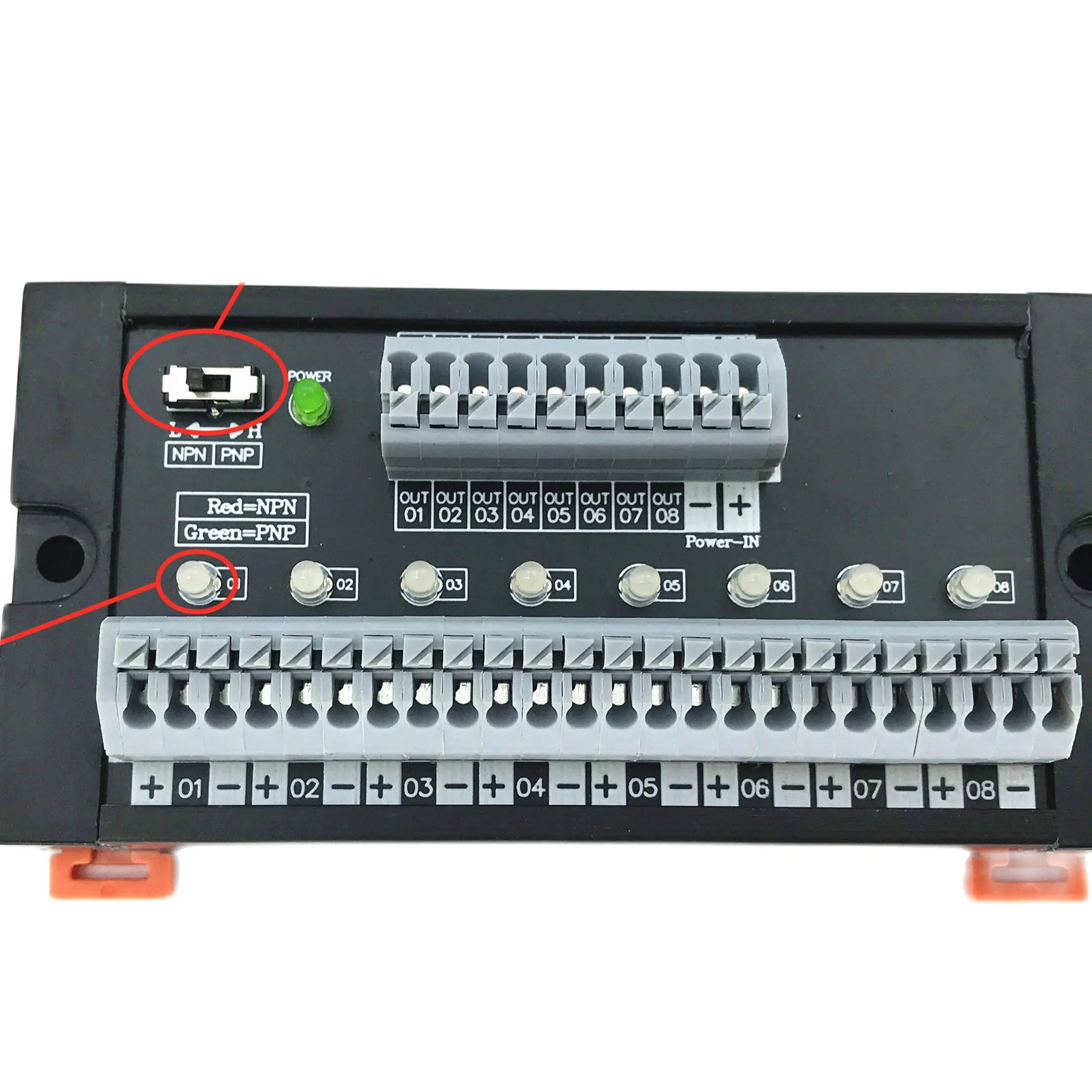 Placa de terminales de sensor de interruptor de proximidad de 8 canales, módulo de entrada PLC de 2 cables y 3 cables, placa de conmutación fotoeléctrica NPN PNP
