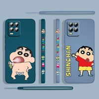 crayon shin chan cute for oppo realme 50i 50a 9i 8i 8 6 pro find x3 lite neo gt master a9 2020 liquid left rope phone case cover