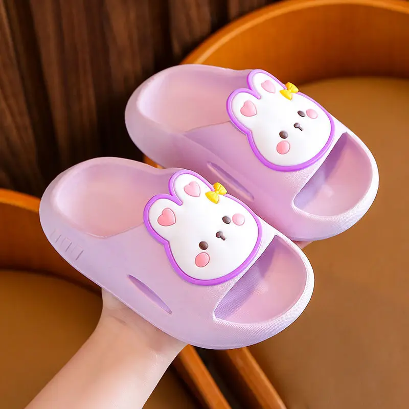 New Children's Slippers Cute Cartoon Animal Rabbit Slippers Breathable, Comfortable, Non slip, Soft Home Slippers for Children