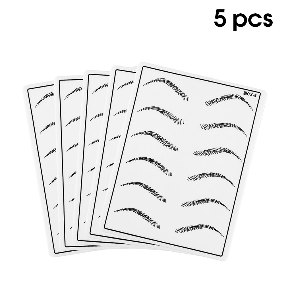 

5 Pieces Eyebrow Practice Skin Soft Flexible 1mm Permanent Makeup No Ink Fake Training Skins Sheets Cosmetic Salon Artists