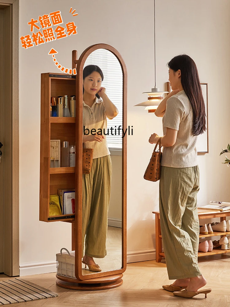Полноразмерное зеркало из массива дерева поворотное мобильное зеркальное