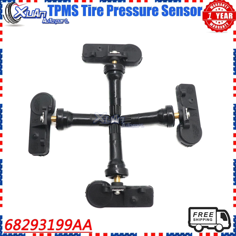

XUAN TPMS Tire Pressure Sensor Monitoring System 68293199AA For Dodge Ram 1500 TRUCKS 2019 2020 433Mhz 68293199AB