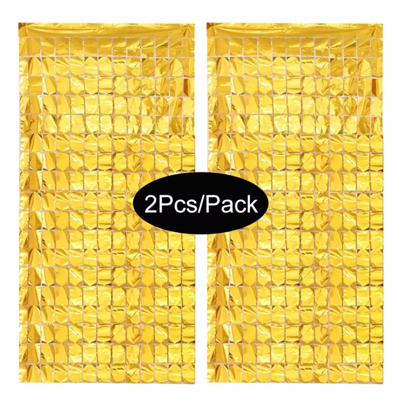 

NEW IN 2Pcs Birthday Party Decorations Glitter Curtain 2m Length Shimmer Wall Backdrop Wedding Decoration Backdrops Curtain Sequ