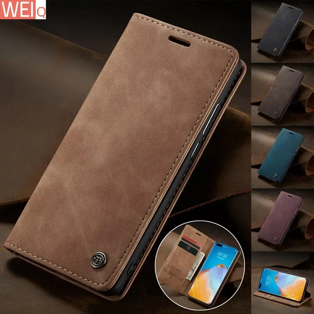 Кожаный флип-чехол для Huawei P60 Art P50 P40 P30 P20 Pro Lite P Smart Wallet Case Nova 7i 6 SE 4e Honor 80 X40 Mate 30