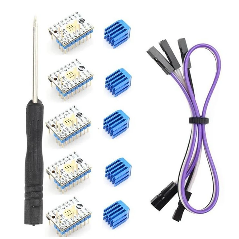 

5Pcs TMC2209 V3.1 Stepping Motor Driver Step Sticks Mute Driver 256 Microsteps Current 2.8A Peak VS TMC2208