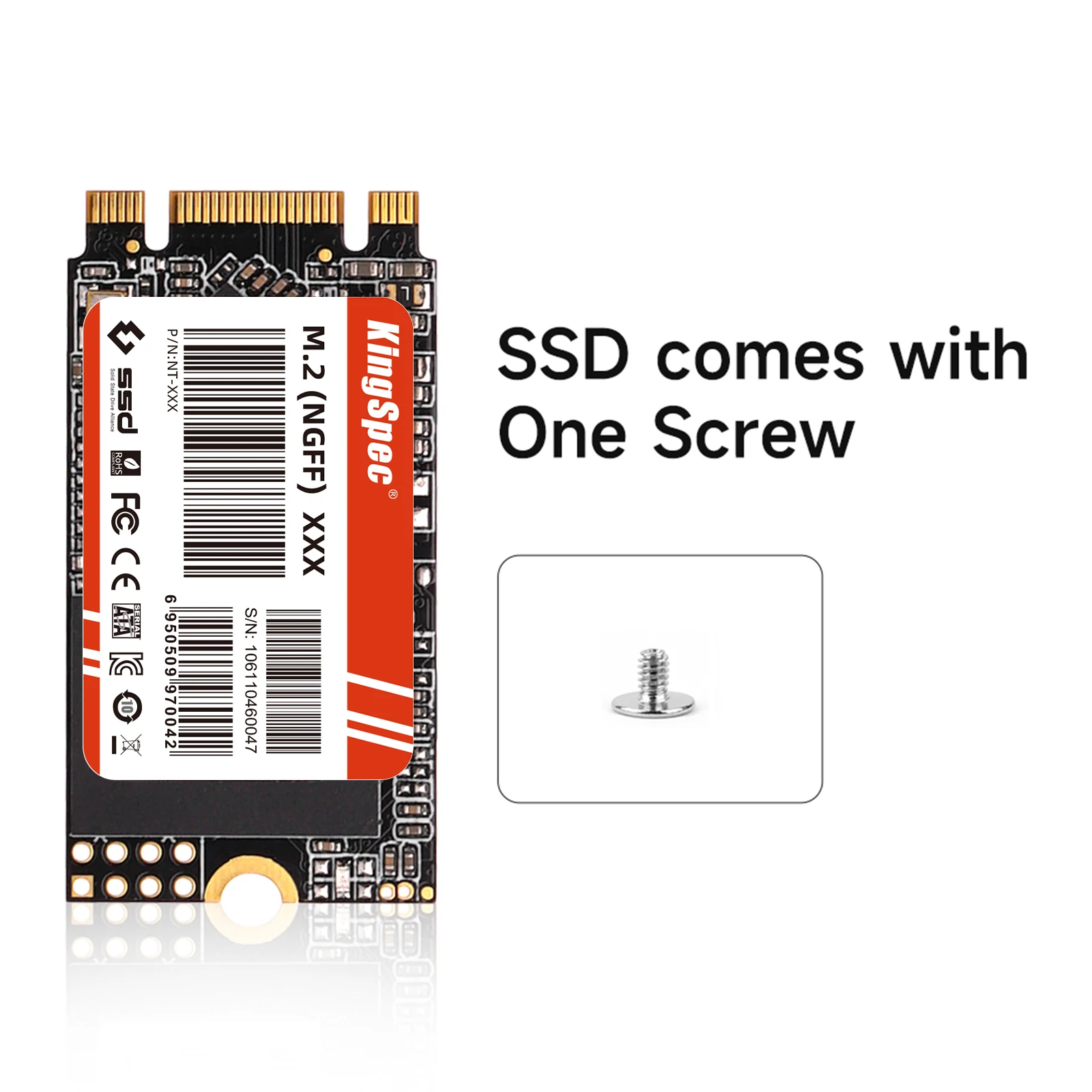 KingSpec NGFF SSD 2242 SATA 128 ГБ 256 ГБ 512 ГБ 1 ТБ M.2 SSD Внутренний жесткий диск Твердотельный для ноутбука Настольный ПК Acer EC 47 Table (art.: 3920cbb04ce68) - 3920cbb04ce68