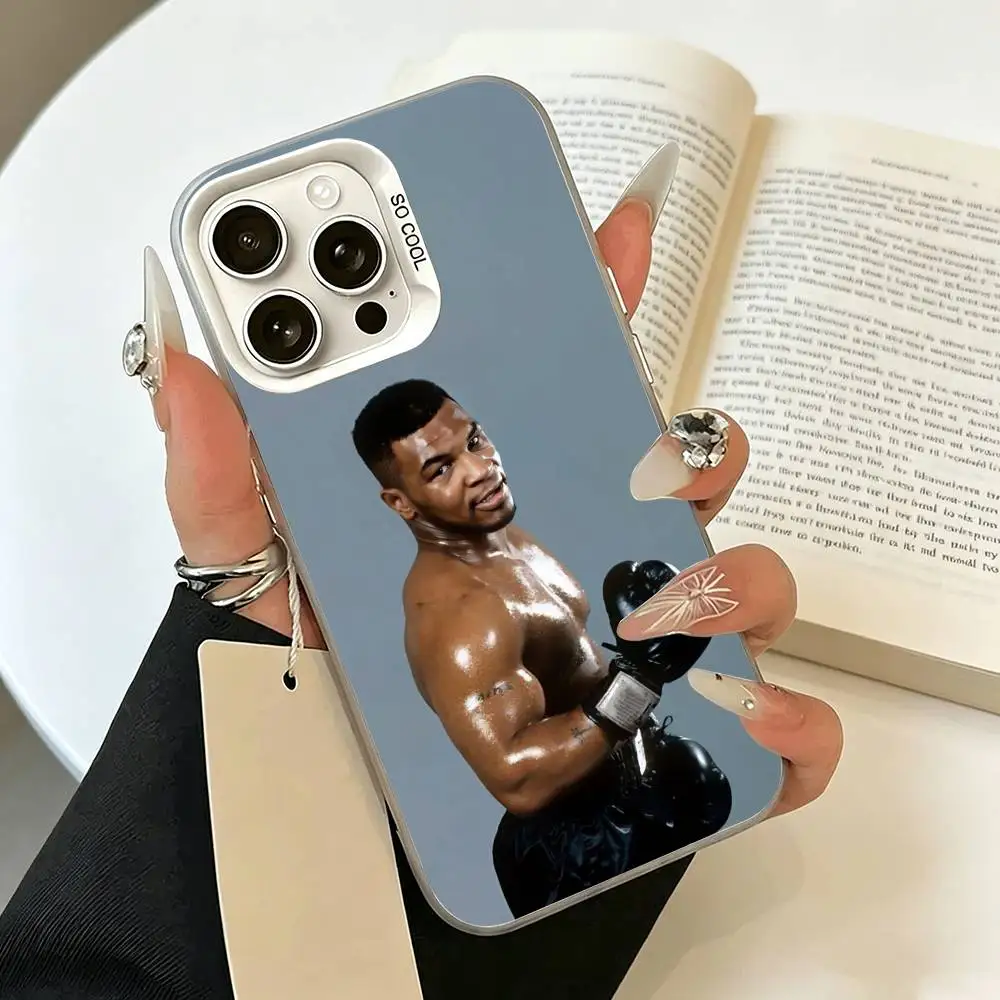Фото Чехол для телефона M-Mike Tyson Boxer для iPhone 17 Air 16 15 14 13 12 11 Pro Max, белый, серебристый, жесткий чехол №4