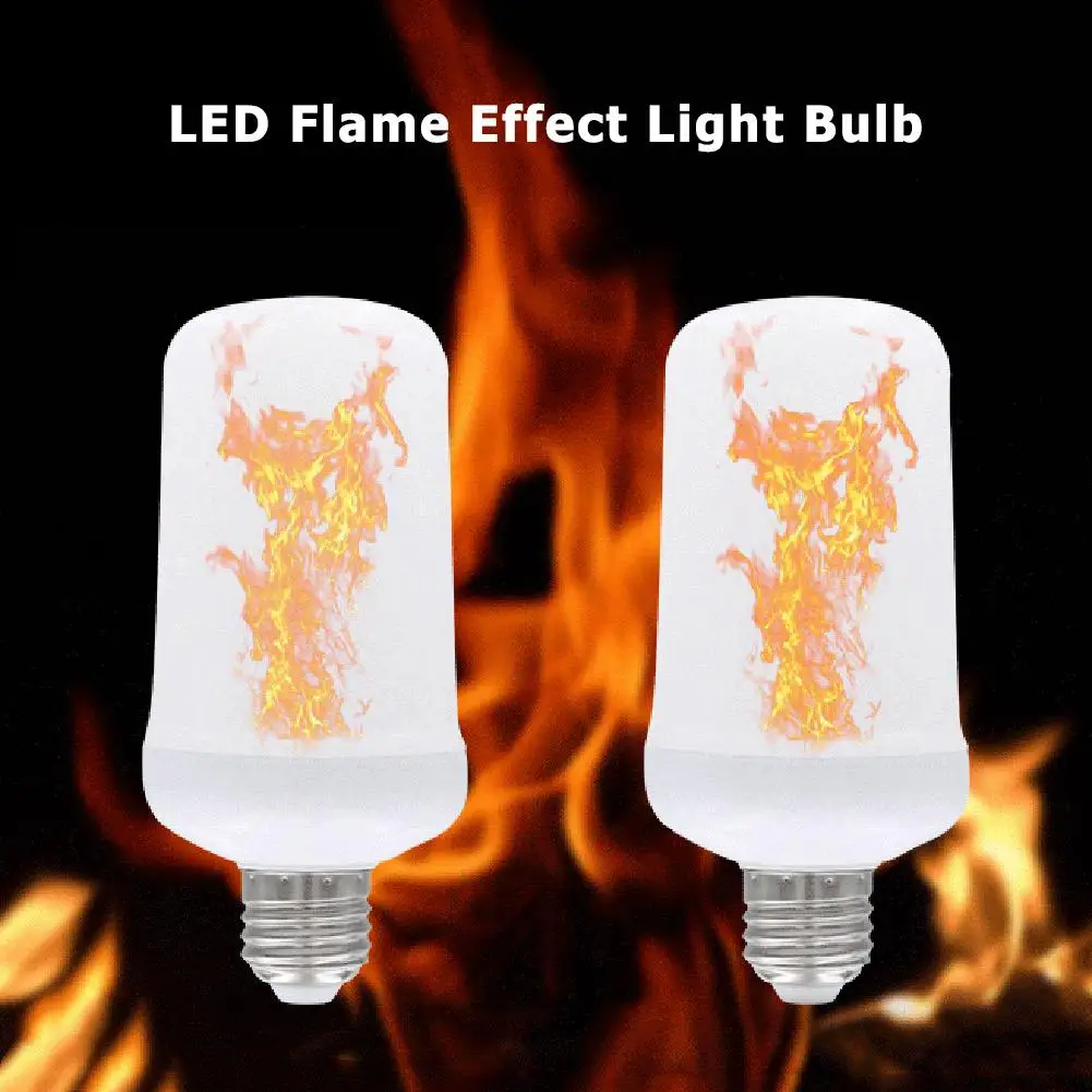 

Светодиодсветодиодный лампа E27 с эффектом огня, стабильная работа, надежная многофункциональная лампа, имитация мерцающего огня, 2 режима