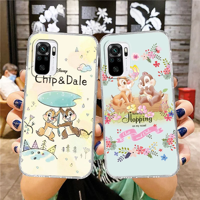 

Transparent Phone Case For Xiaomi Redmi Note 12 11E 11S 11 11T 10 10S 9 9T 9S 8 8T Pro Plus 5G Disney Chip 'n' Dale Cover Capa