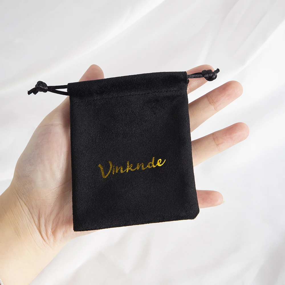 50pcs Soft Velvet Drawstring Bags Custom Dust Bags Jewelry Pouch Personalized Logo Printed Wholesale Gift Product Package