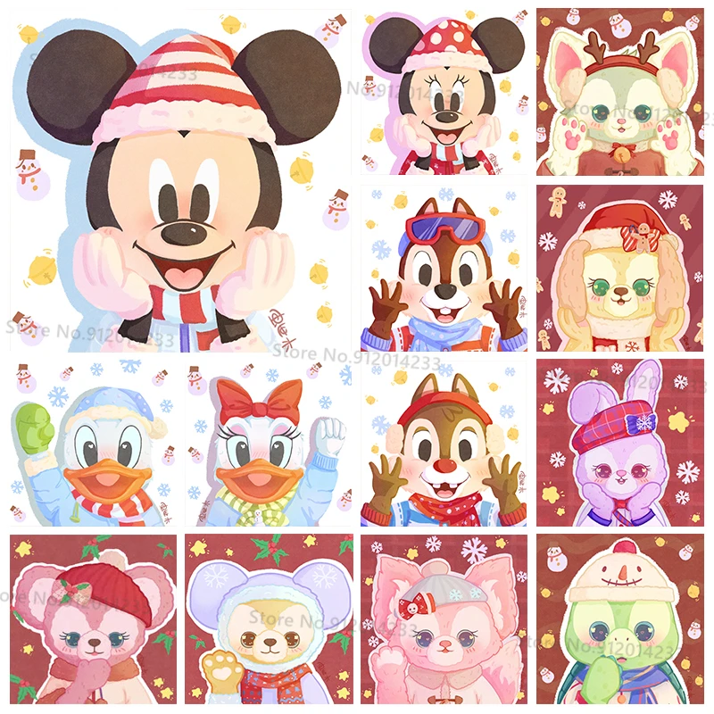 

Алмазная живопись «сделай сам», Дисней, Микки Маус, друзья, Даффи, семья, мультфильмы, снег, Рождественская тема, алмазная вышивка, ремесла, д...