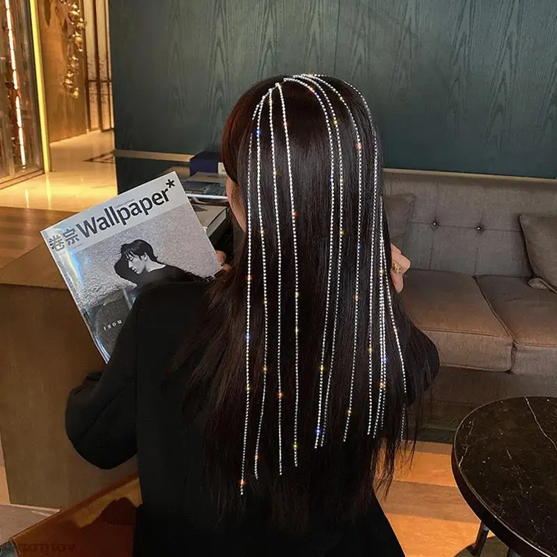 Женская цепочка для волос с кристаллами