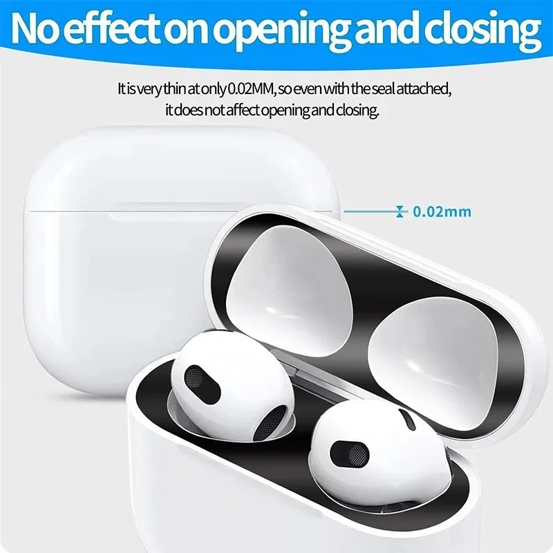 Фото Металлическая пылезащитная пленка для Airpods Pro3, наклейка, ультратонкая пылезащитная пленка, полное покрытие, защита от царапин, аксессуар для Airpods Pro3 №2