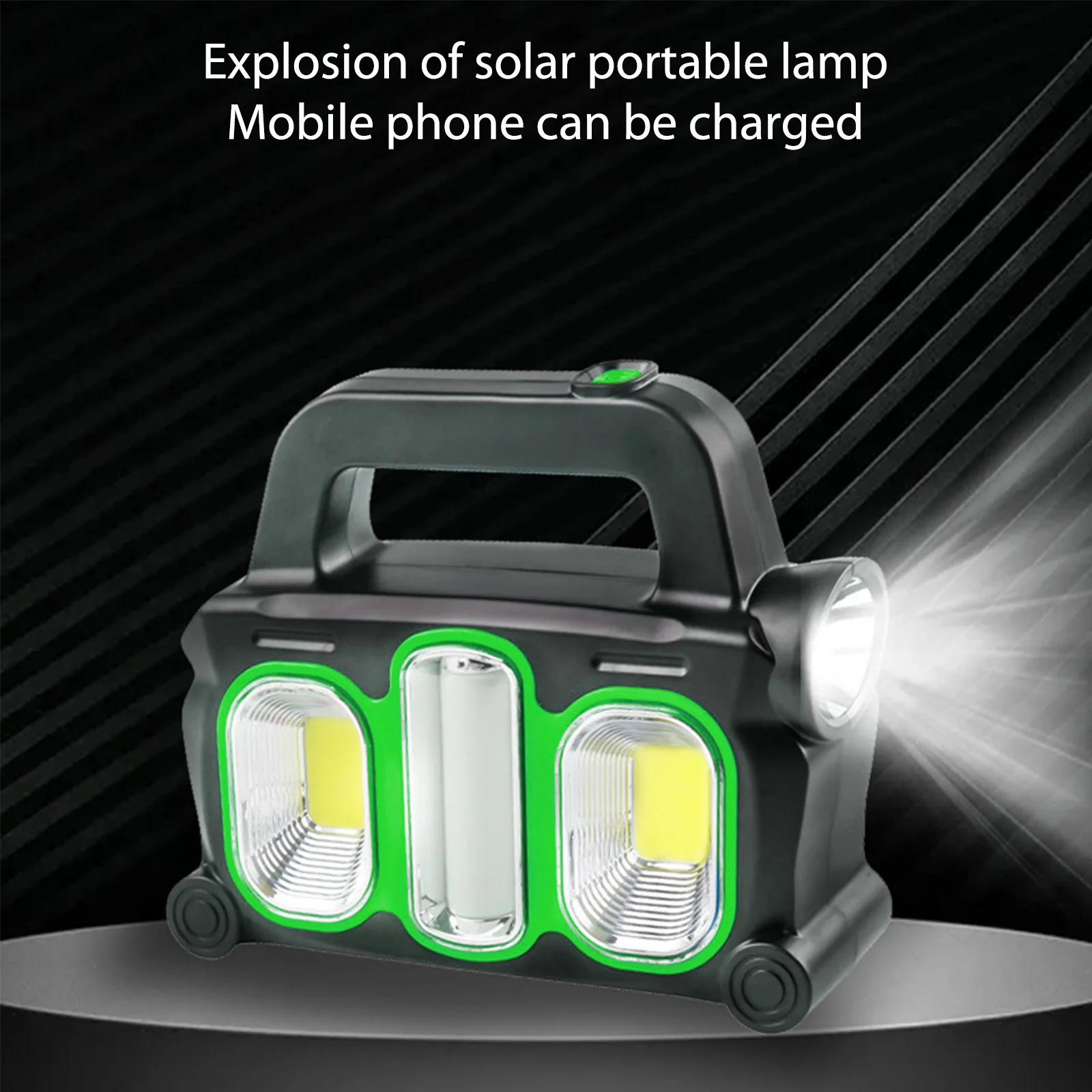 

USB Camping Searchlight LED/COB Solar Indoor Work Lamp Rechargeable 3-gear Dimming IPX4 Waterproof Power Bank for Hiking Fishing