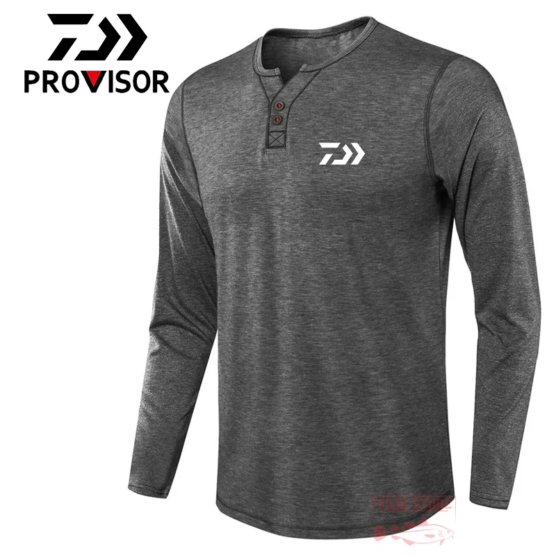 

2022 Daiwa Men Spring Summer Long Sleeve Fishing Clothes Thin Section Sunscreen UV Protection Breathable Quick Dry Fishing Shirt