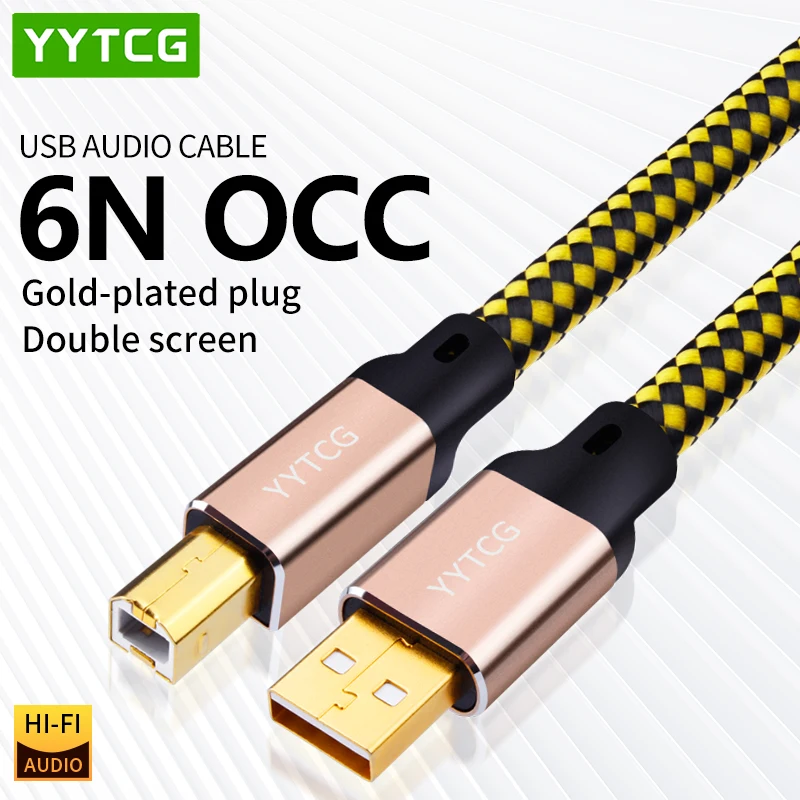 YYTCG 2FT/3FT/5FT HIFI USB кабель DAC A-B Alpha 6N OCC Digital AB Audio A to B high End