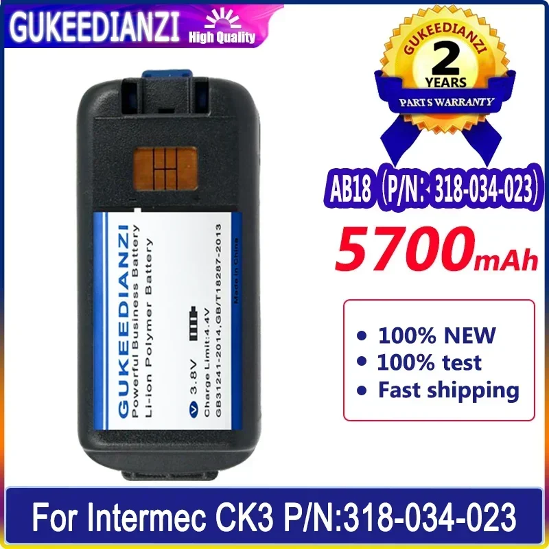 Аккумулятор GUKEEDIANZI AB18 5700 мАч для Intermec CK3 CK3X CK3A1 CK3C1 CK3R P/N 318-034-023