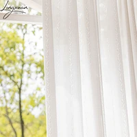 japan style floral tulle curtains for living room jacquard cotton texture sheer yarn curtain for bedroom window screening drapes
