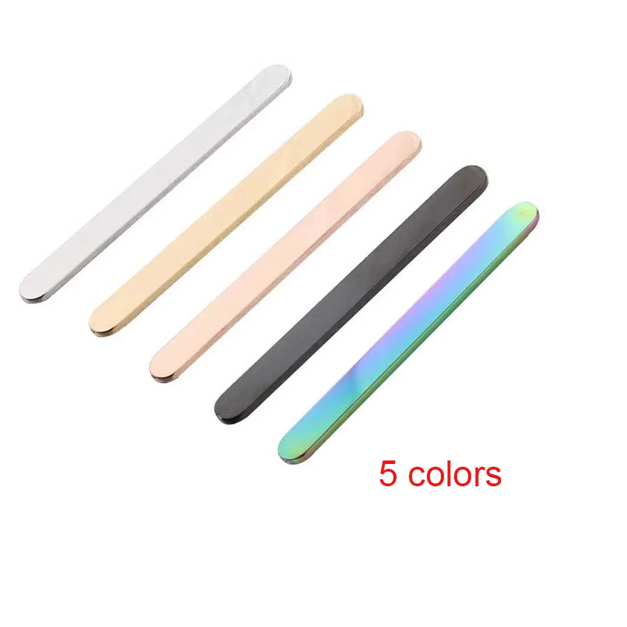 5 шт./партия гладкие пустые кольца-манжеты из нержавеющей стали