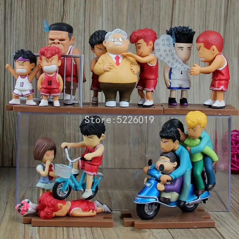 

5 Styles 10CM Slam Dunk Kaede Rukawa Anime Figure Sakuragi Hanamichi Figure Mitsuyoshi Anzai Akagi Takenori Action Figure Toys