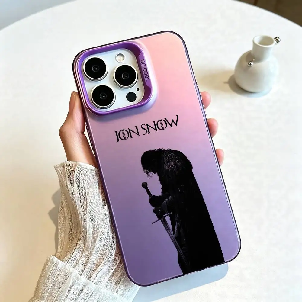 Фото Чехол для телефона G-Game Of T-Thrones J-Jon Snow для iPhone 17, 16, 15, 14, 13, 12, 11 Plus, Pro Max, XS, цветной серебристый чехол-футляр №5