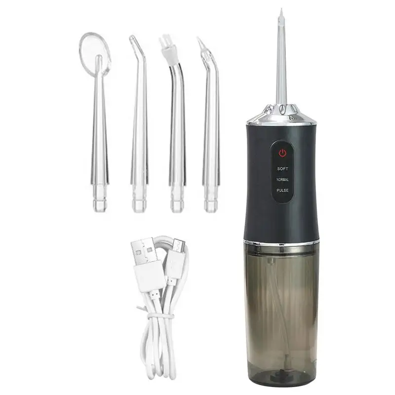 

Portable Electric Oral Irrigator Water Flosser Water Jet Tools Pick Cleaning Teeth 200ML 4 Nozzles Mouth Washing Machine Floss
