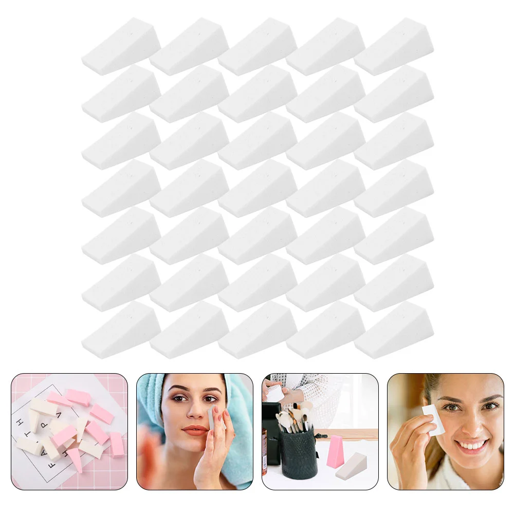 

50 Pcs Triangle Makeup Puff Puffs Sponges Small Wedges Dry Powder Face Natural Latex (nr) Woman Skin-friendly