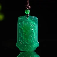 natural green chalcedony hand carved pixiu pendant fashion boutique jewelry mens and womens necklace gift accessories