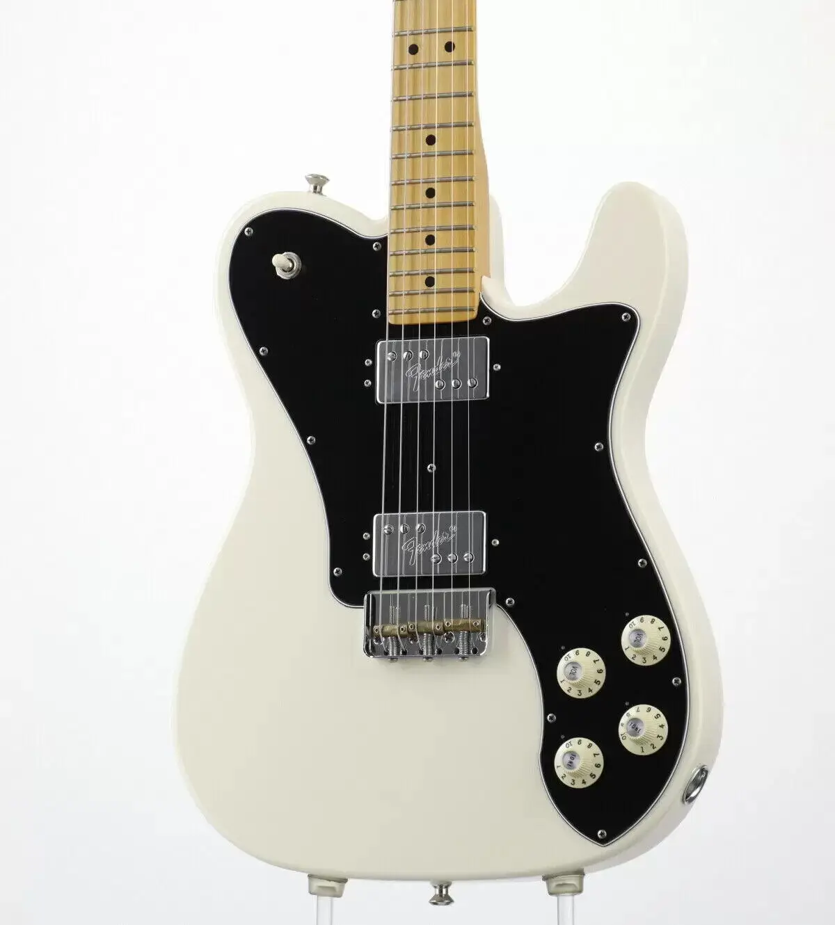 Профессиональная белая электрическая гитара, 6 струн, черная строчка, новинка на заказ