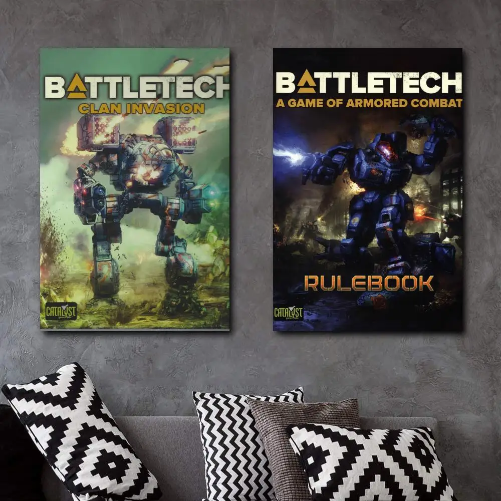 

Battletech _ армированный боевой постер на холсте с изображением на стену, современные украшения для спальни