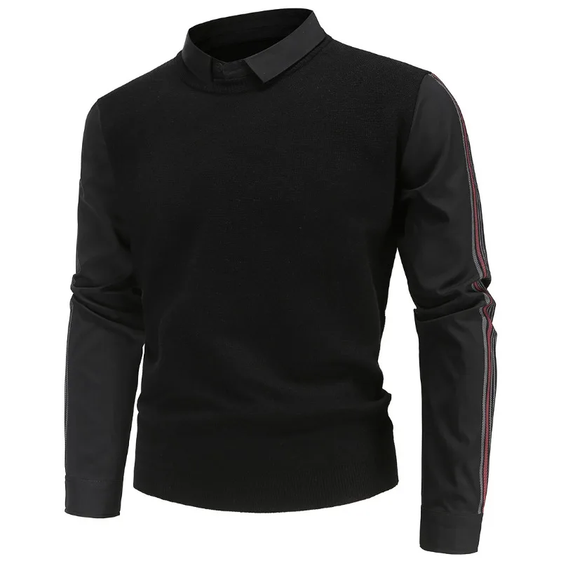 Усовершенствованный осенний облегающий мужской свитер из двух частей с