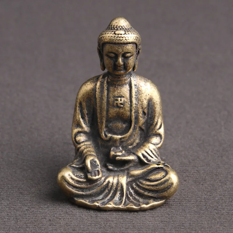 

Brass Buddha Figurines Statuette Fengshui Sculptures Collection Gifts Copper