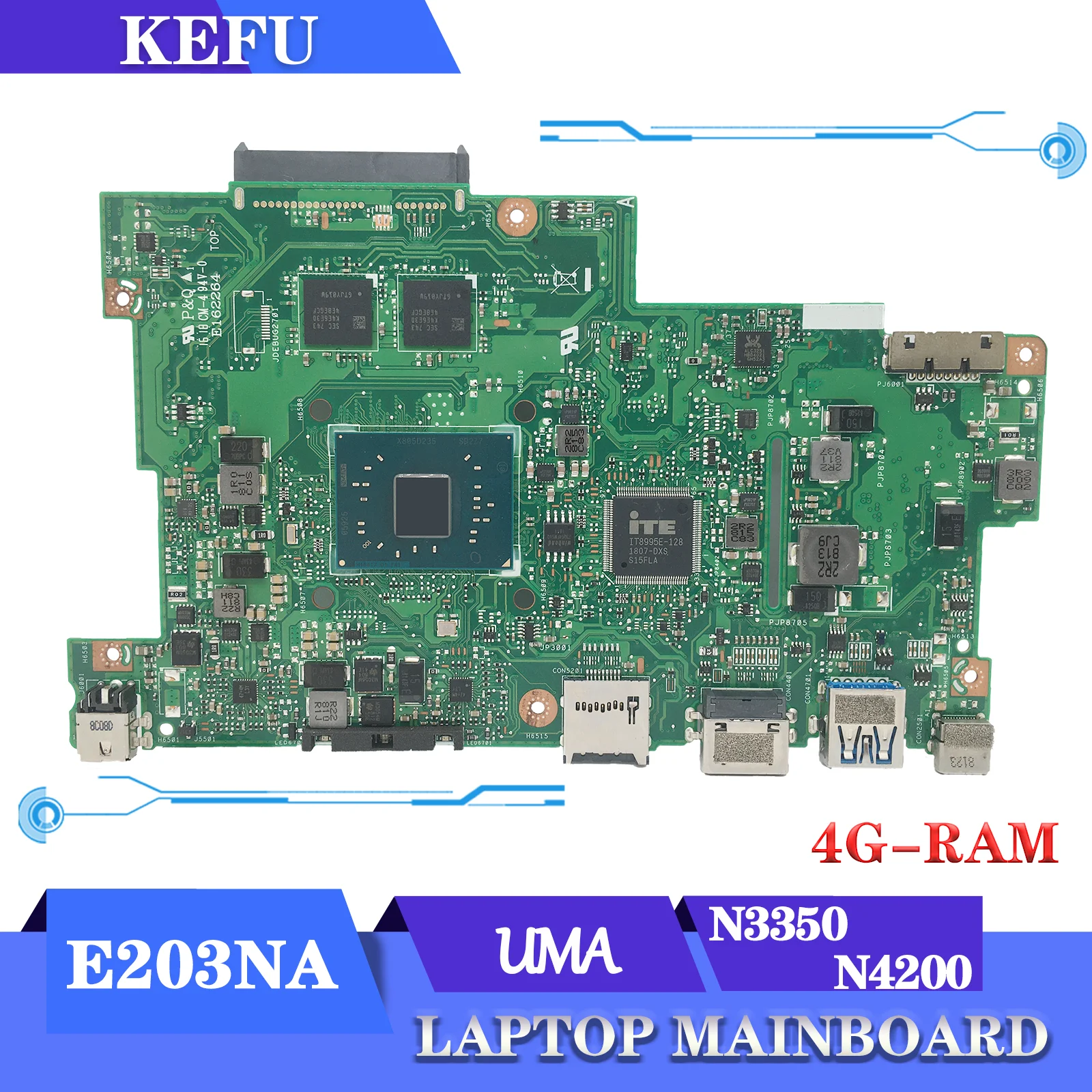 

KEFU Mainboard E203N For ASUS E203NA E203NAS L203NAH E203NAH L203NA Laptop Motherboard N3350 N4200 2GB/4G/RAM