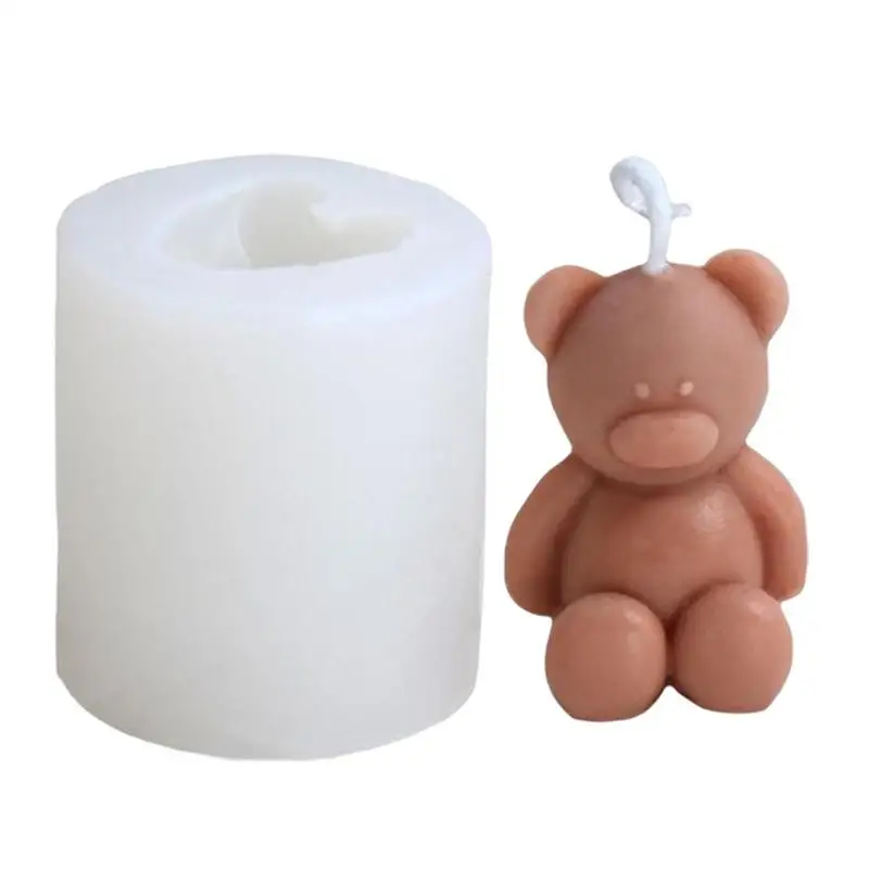 

3D Cute Cartoon Bear Silicone Candle Mold Resin Gypsum Ice Cube Baking Tool Birthday Party Gifts Souvenirs Wedding Decoration