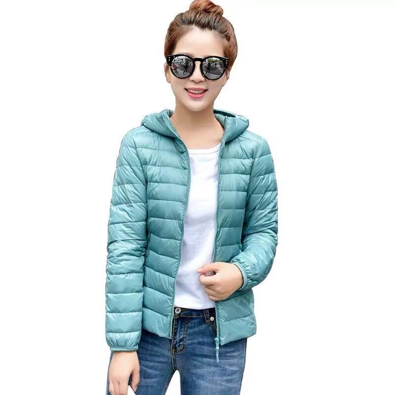 Women Spring Autumn Jacket Stand Collar/hooded Parkas Warm Light Down Coat Female Winter Large Size Women Coats And Jacket5XL