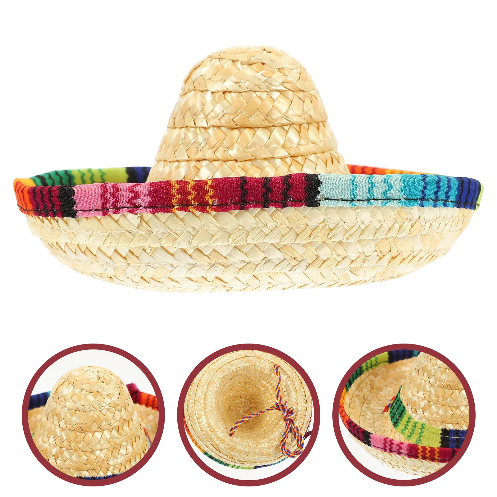 

Hat Dog Summer Pet Sombrero Cat Mexican Puppy Hats Costume Straw Party Birthday Hawaii Adjustable