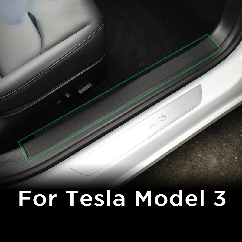 

Tesla Model 3 Защитная Кожаная Накладка на порог передней и задней двери Модель 3 2017-2022 Скрытая Защита 4 шт./компл.