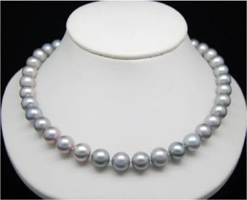 

18" AAA9-10MM SOUTH SEA GENUINE GRAY PEARL NECKLACE