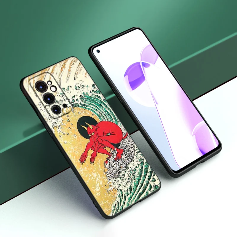 Японская волна Аниме Дракон черная лампа для OnePlus 10R 11R 12R ACE 2 3 Pro 2V 3V Nord CE 4 Lite N10 N20 N30