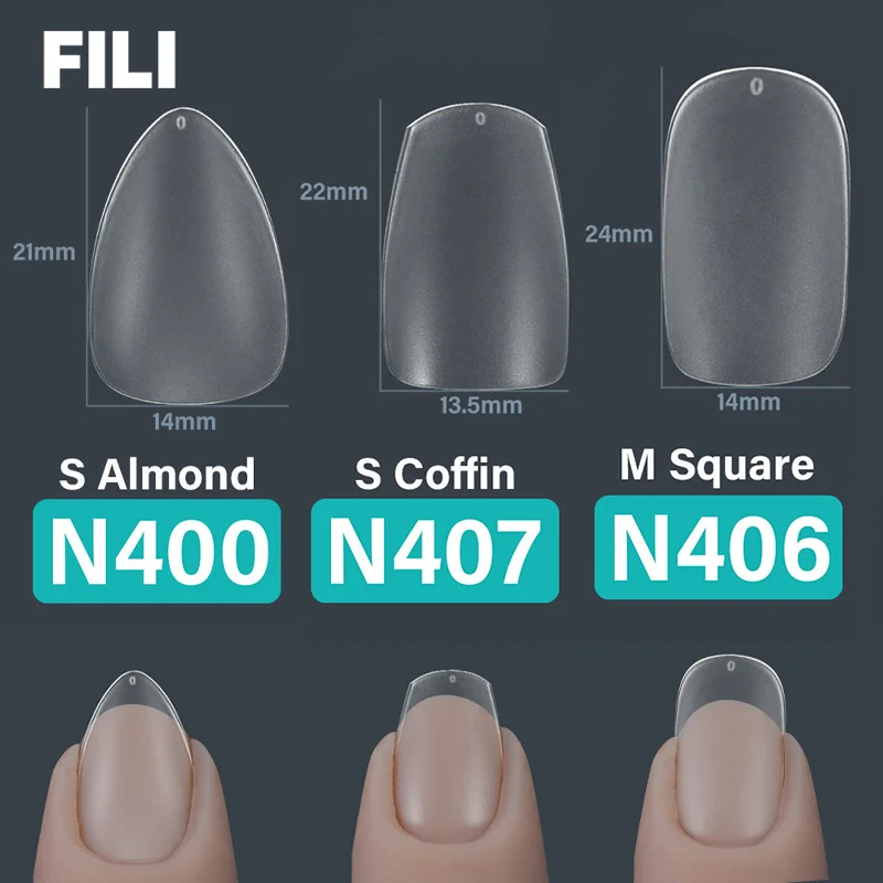 

300Pcs NEW Artificial Nails Art Tip Short Acrylic False Nails Tips XS Short Coffin Square Almond Oval Fake Nail With Design