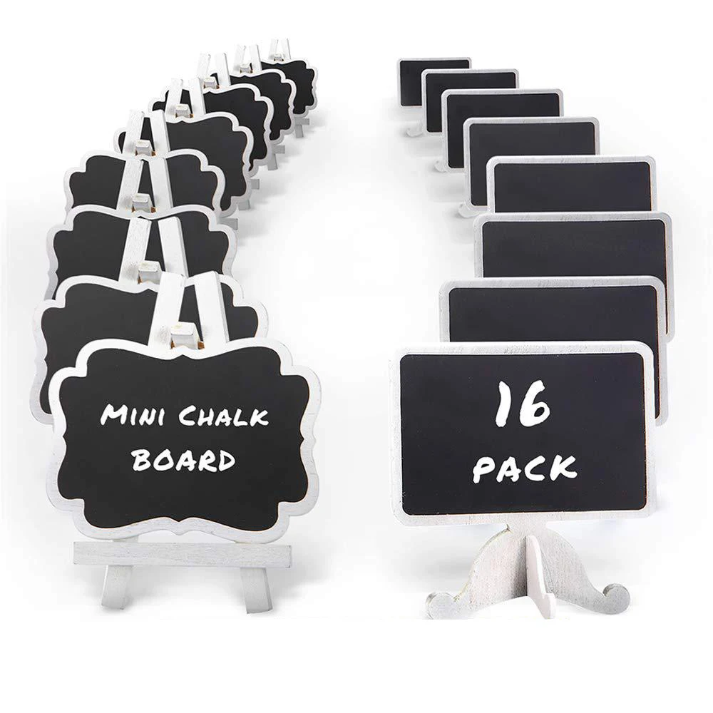

5pcs Creative Mini Wooden Stereo Chalkboard Home Decor DIY Wedding Party Table Display Board Activity Decoration Accessories
