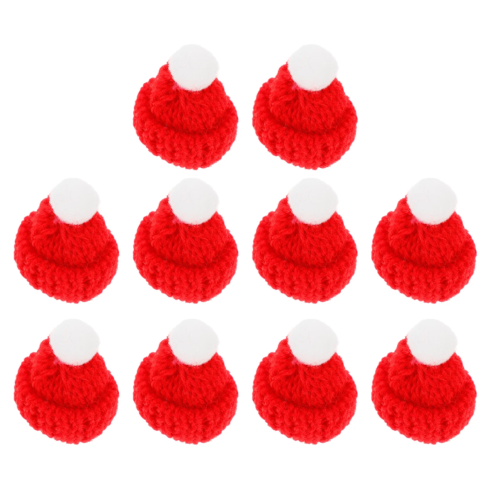 

10pcs Knitting Hats Hat DIY Craft Knitting Christmas Hat For DIY Craftings Jewelry Making Craft Red