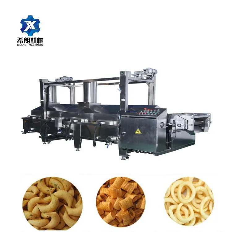 

frying snack production line 3d fried snack food machine automatic fried corn bugles snacks making machine