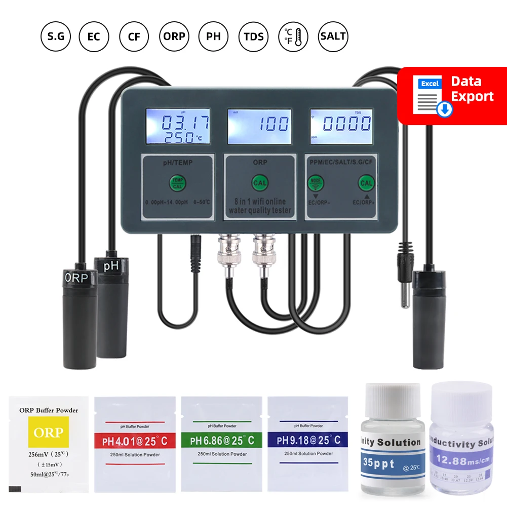 

yieryi PH meter PH-W218EU WiFi умный измеритель воды 8 в 1