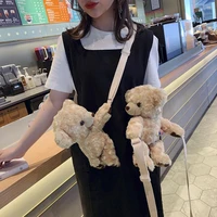 cute soft plush bear doll zipper backpack schoolbag travel pouch christmas gift
