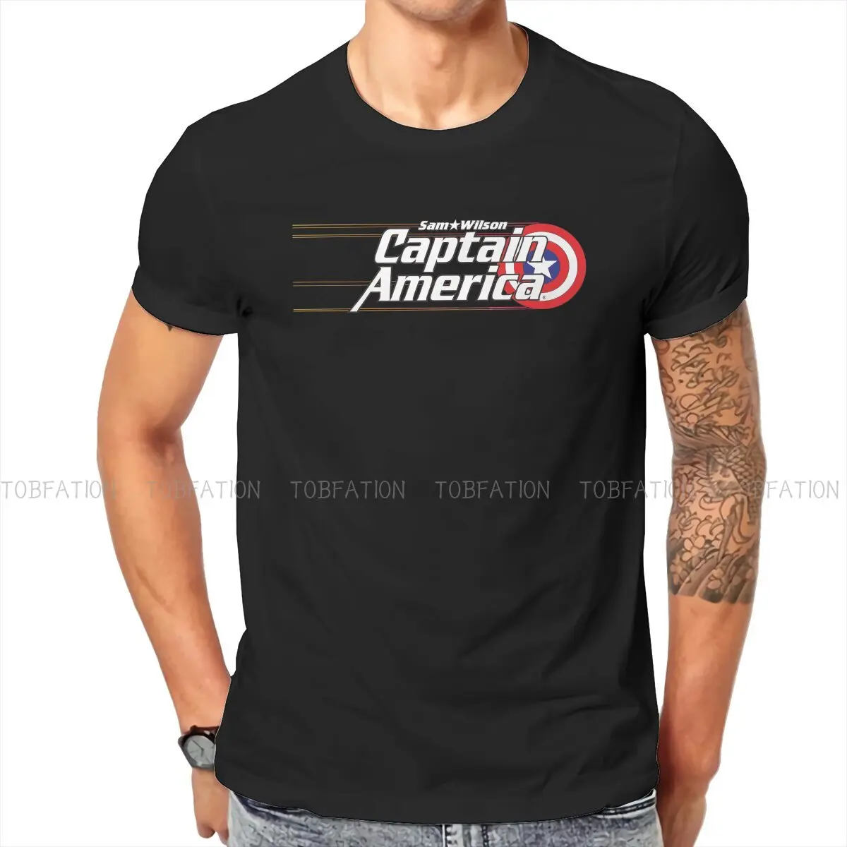 

Модная футболка с логотипом логотипа Disney Captain America